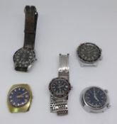 Five various sports watches including Tara, Sicura, Splendid and Ingersoll (5).