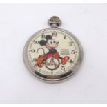 Ingersoll, Mickey Mouse pocket watch (not working lacks second hand).
