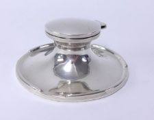 A Geo V silver capstan inkwell.