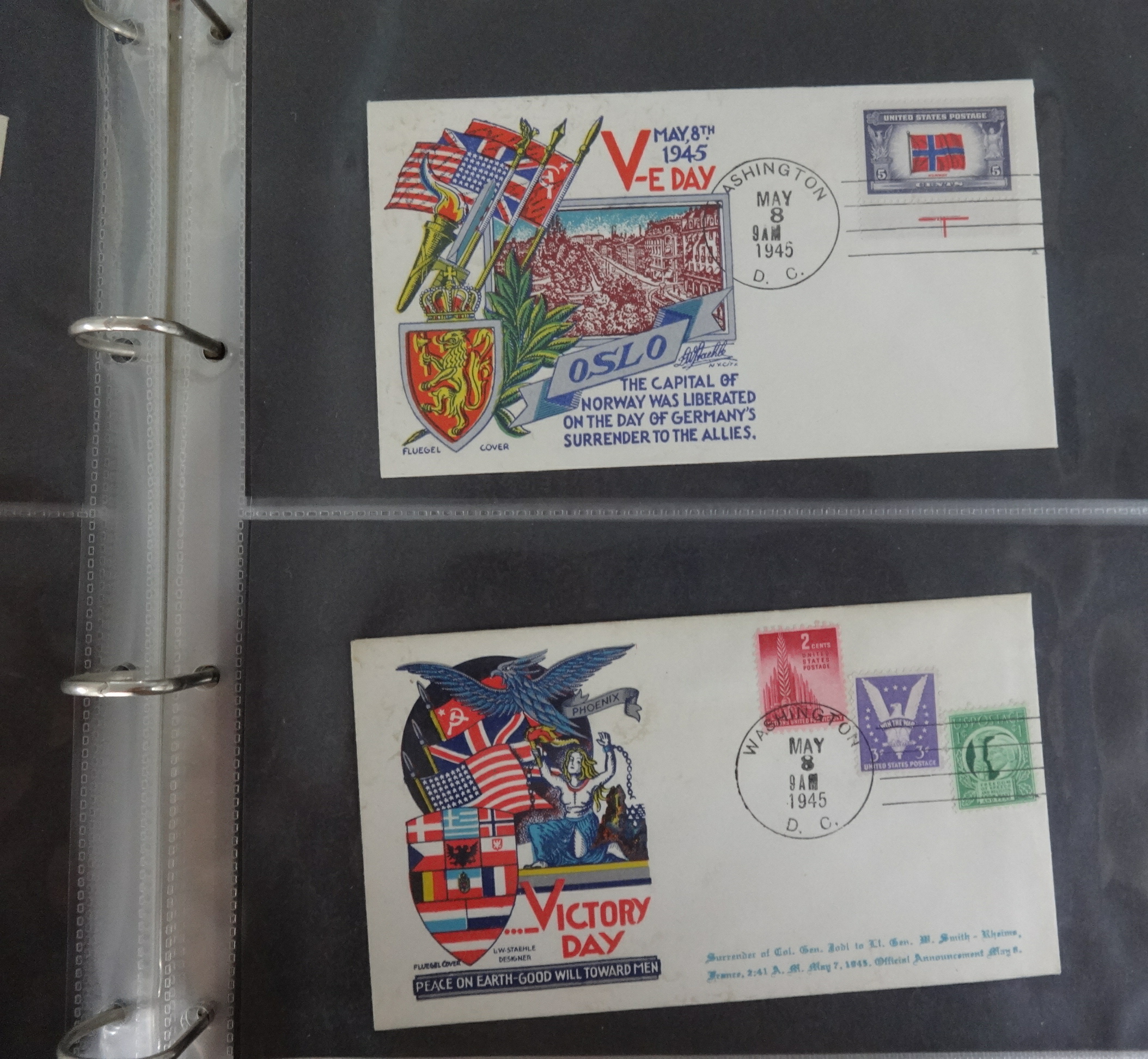 An album of rare Fluegels American Washington First Day Covers with 50 covers from D Day 1944 - Image 5 of 6