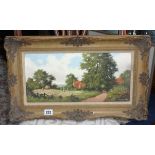 Vincent Selby, a pair of oils, country scenes, 19cm x 14cm in swept gilt frames.