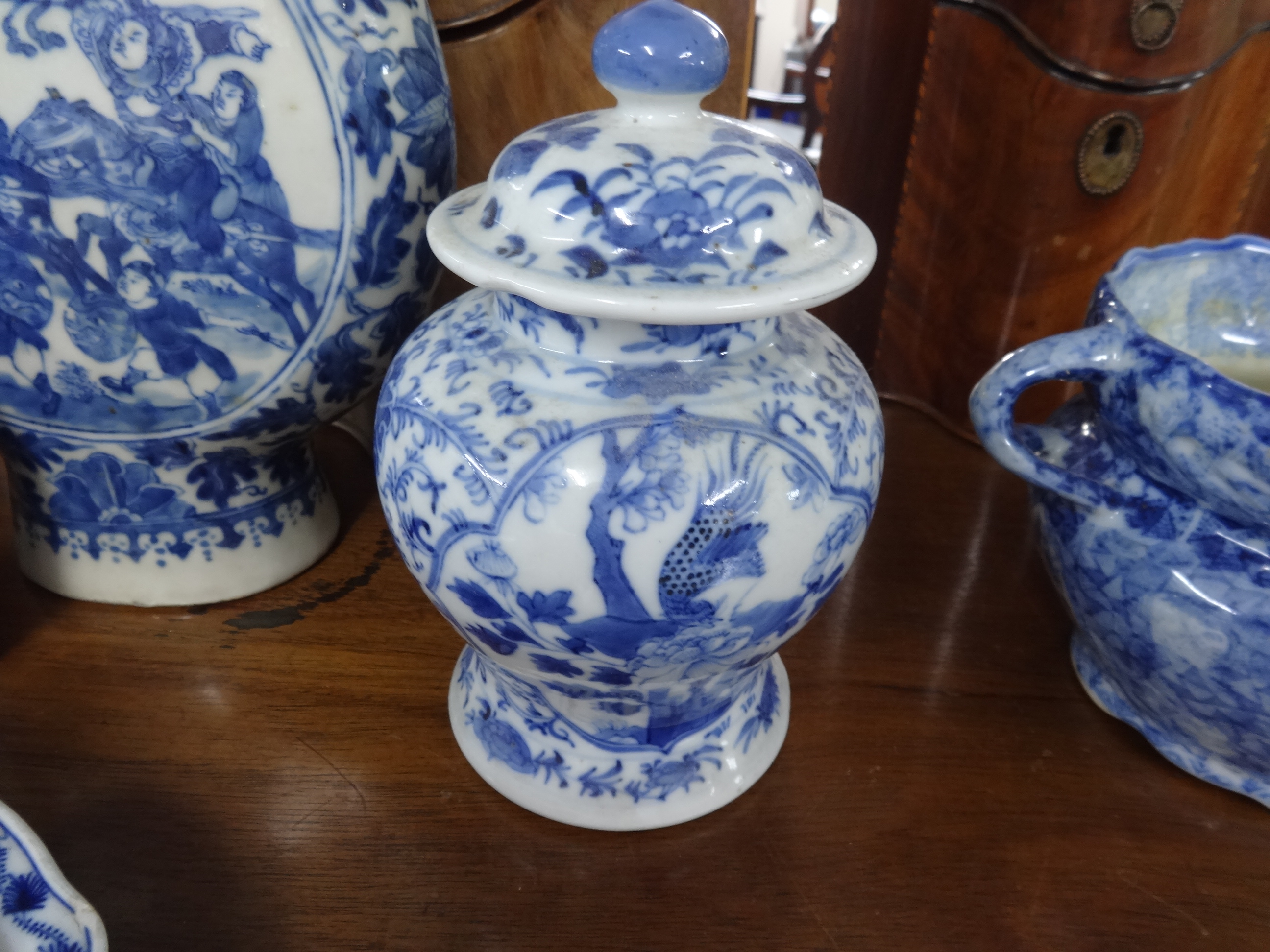 A Chinese blue and white moon flask, height 30cm other blue and white chinawares including - Image 12 of 17