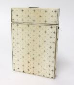 A Victorian ivory and silver inlaid card case.