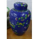 A 20th century Cloisonné large lidded jar, height 30cm.