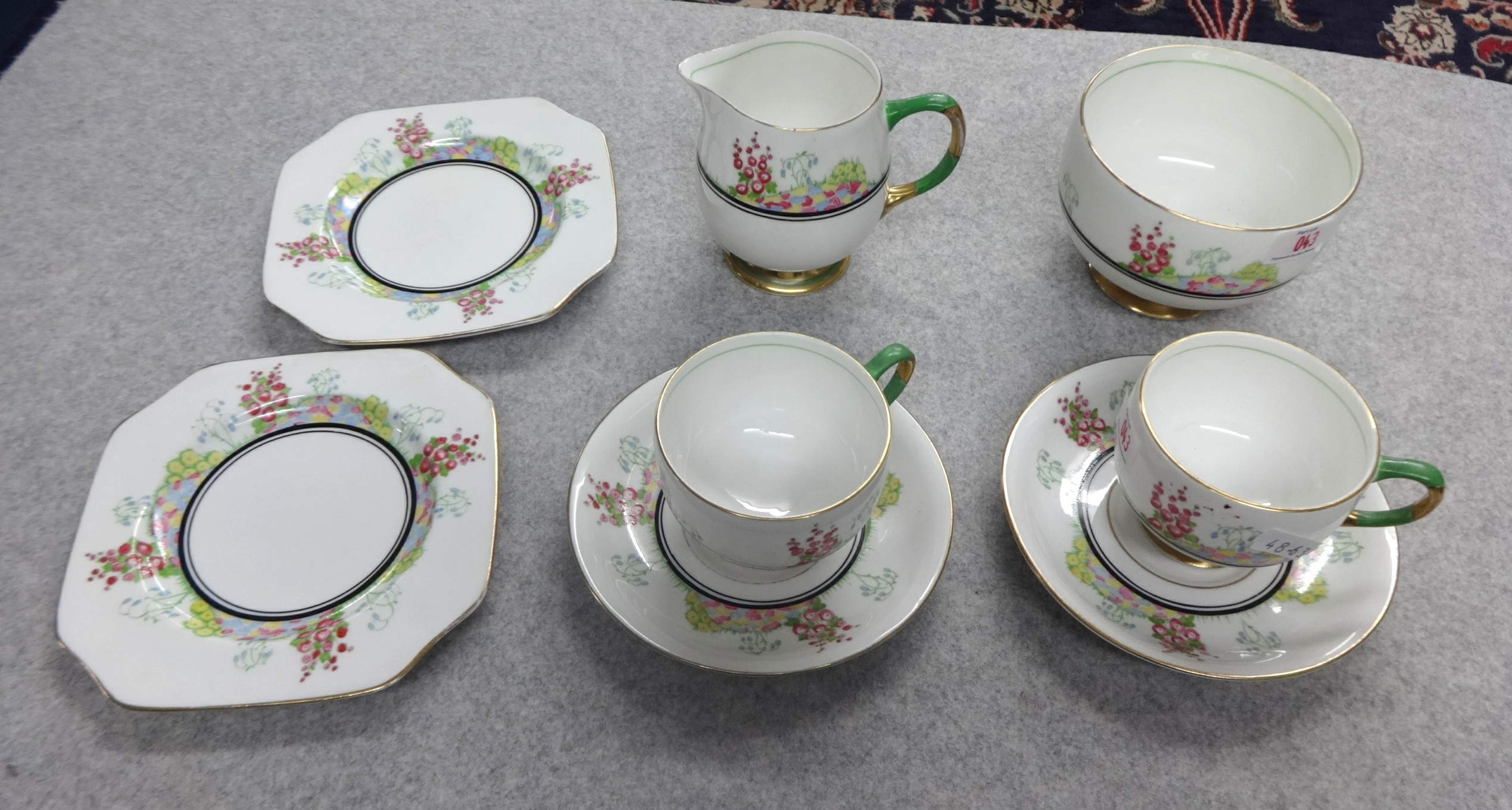 A 19th century blue and white tureen and cover, four other blue and white pieces including a stem