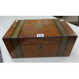 Victorian and walnut brass band writing box, width 35cm.