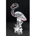 Swarovski Crystal, Flamingo, with pink accents from the Feathered Beauties collection, not boxed.