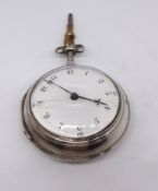 19th Century silver pair cased pocket watch with fusee verge movement signed 'F.Clements, London'