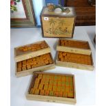 A Mahjong set (Singapore) in a carved wooden box with dragon handle.