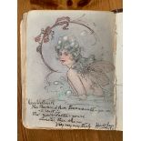 A sketch within an album, 'A Mermaid' signed Harold Gaze, dated 1923, with inscription to '