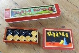 An early 20th century game Table Bowls, boxed together with two other vintage games (3).
