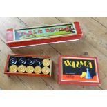 An early 20th century game Table Bowls, boxed together with two other vintage games (3).