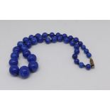 Lapis lazuli bead necklace.