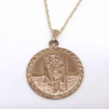 A 9ct gold St Christopher on chain, approx 2.7gms.
