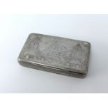 An antique Russian silver and niello snuff box.