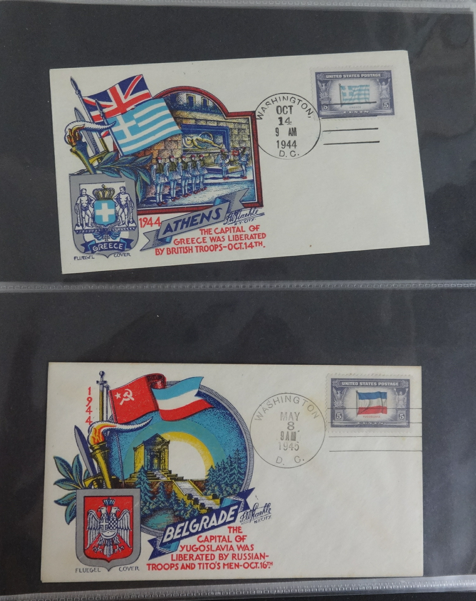 An album of rare Fluegels American Washington First Day Covers with 50 covers from D Day 1944 - Image 3 of 6