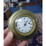 A 19th century French sedan clock. dial marked J.Schonauer, A.Bern in a circular brass case diameter