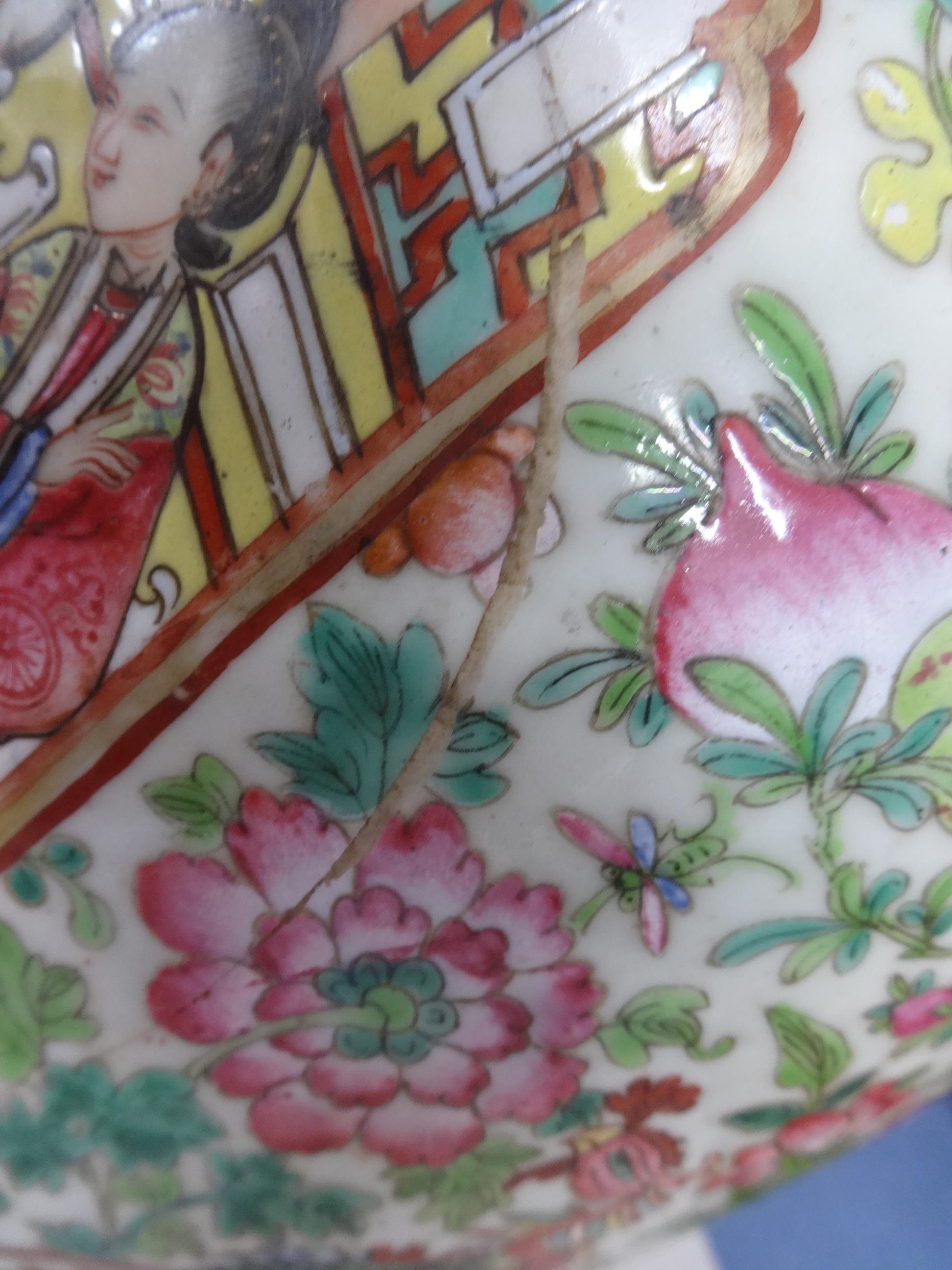 A 19th century famille rose Chinese porcelain vase, lacks one side handle, height 60cm. - Image 3 of 12