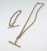 Two 9ct Albert watch chains, 13.40g.