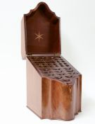 Geo III mahogany knife box the interior with divisions for cutlery, 35cm height.