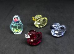 Swarovski Crystal, Lovlot Johnny the Penguin and three Happy Ducks Cheerful Zoe, Sweet Alicia, Sunny