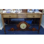 A Geo III Scottish mahogany sideboard on fluted legs, height 94cm and width 153cm.