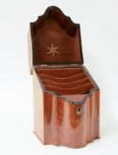 Geo III mahogany knife box the interior with divisions for cutlery, 30cm height.