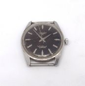 Longines, a gents vintage stainless steel conquest automatic wristwatch (lacks bracelet).