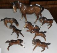 Eight Beswick horses (8).