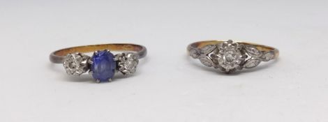 Two 18ct dress rings (6.2g).