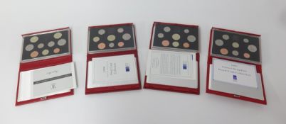 A Royal Mint UK proof coin collection, 10 year sets from 1988 to 1999.