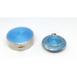 Two enamelled and silver boxes.