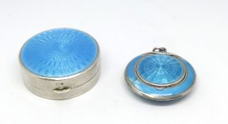 Two enamelled and silver boxes.