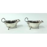A pair of silver Asprey sauce boats marked 'A & Co Ltd' approx 5.82oz.