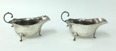 A pair of silver Asprey sauce boats marked 'A & Co Ltd' approx 5.82oz.