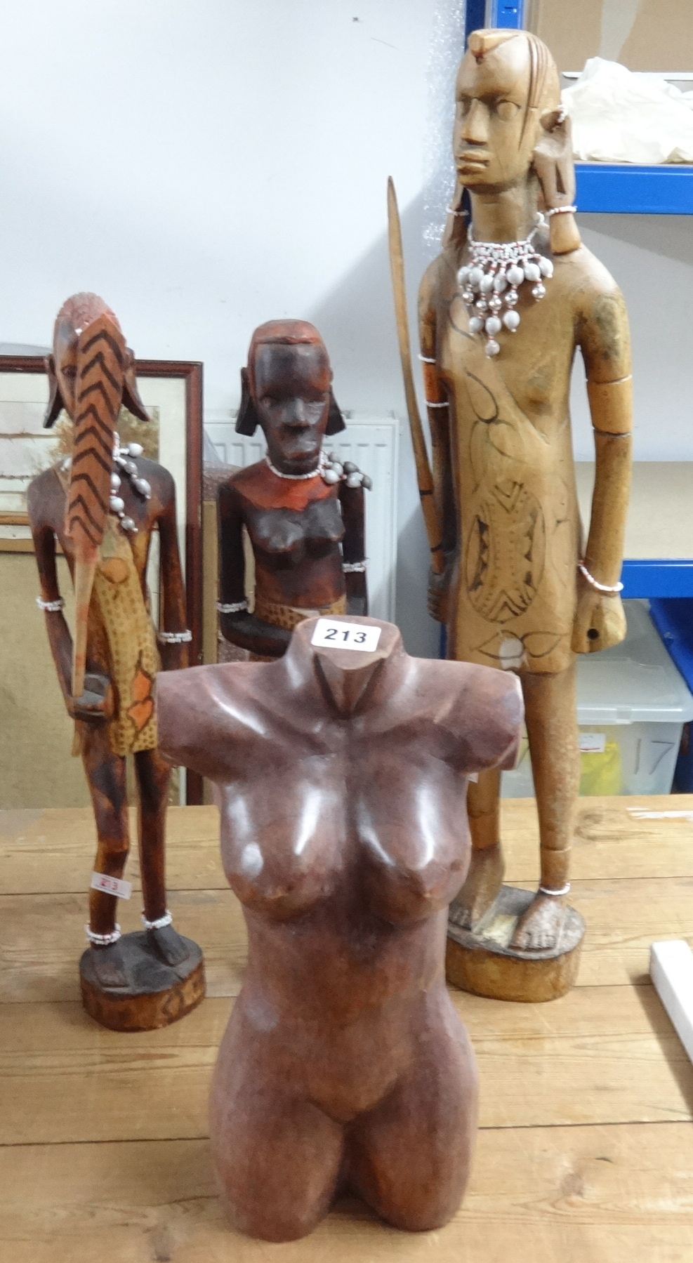 A collection of various African and other general wooden carvings (4).