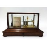 Barograph, Short and Mason, London, No J22435 in mahogany case fitted with drawer, width 37cm.