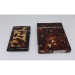 Two Victorian tortoiseshell card cases.