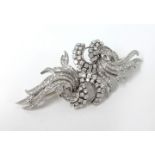 An impressive diamond double clip brooch, length approx 90mm, height 40mm.