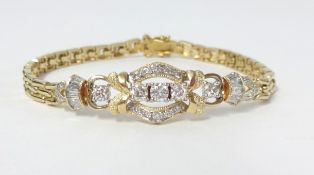 An 18ct diamond set bracelet, length 18cm.