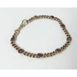 A 9ct amethyst set bracelet, approx 16gms.