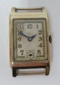 A 9ct Swiss vintage cased manual wristwatch.