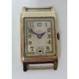 A 9ct Swiss vintage cased manual wristwatch.