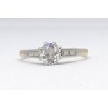 A 18ct diamond solitaire ring, old cut, approx 0.75cts, size M.
