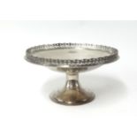 Mappin & Webb, a Geo V silver comport, approx 13.27oz, with pierced gallery border, diameter 22cm.