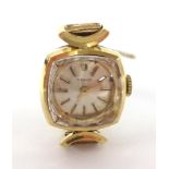 Tissot, a ladies 18ct bracelet wristwatch circa 1970's with mechanical hand wound movement and