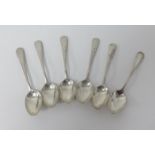 A set of six silver teaspoons marked 'JMW', approx 4.15oz.