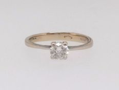 A diamond solitaire ring approx 0.30ct with purchase invoice from Oman dated 2008, size K.