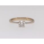 A diamond solitaire ring approx 0.30ct with purchase invoice from Oman dated 2008, size K.