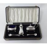 Salters Company, a five piece condiment set, cased, approx 6.90oz.